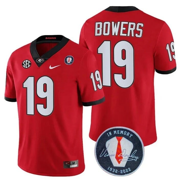 Trending] New Bulldogs #19 Brock Bowers Jersey White Game