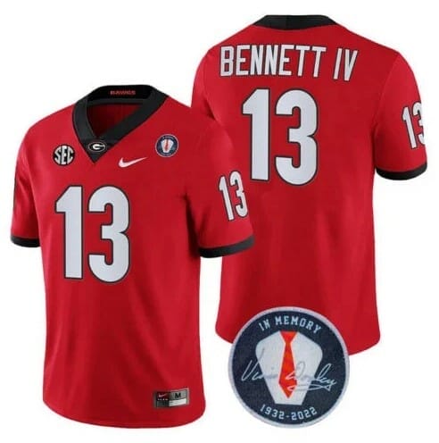 Available] New Stetson Bennett Jersey #13 Bulldogs Red