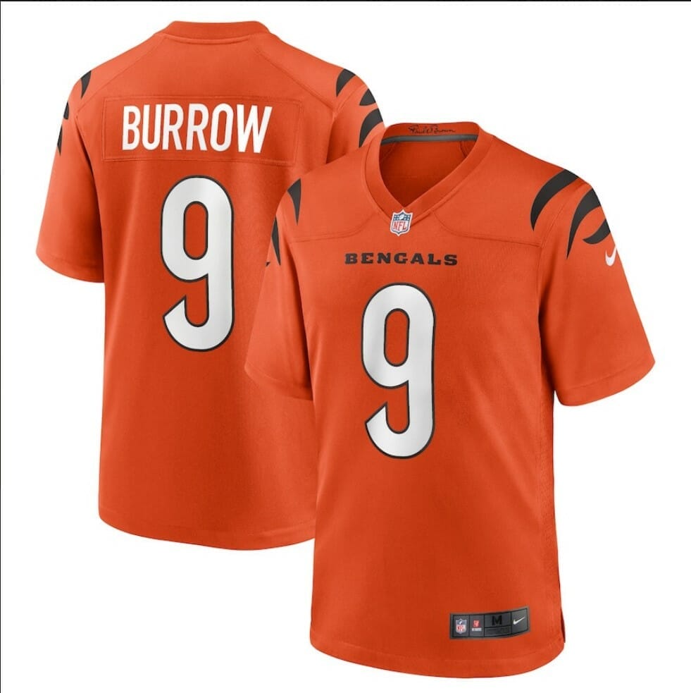 Joe Burrow 9 Cincinnati Bengals Super Bowl LVII Champions Men Game Jersey -  White - Top Smart Design