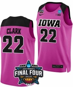 Caitlin Clark Jersey Iowa Hawkeyes College Basketball 2023 NCAA Final Four Pink #22