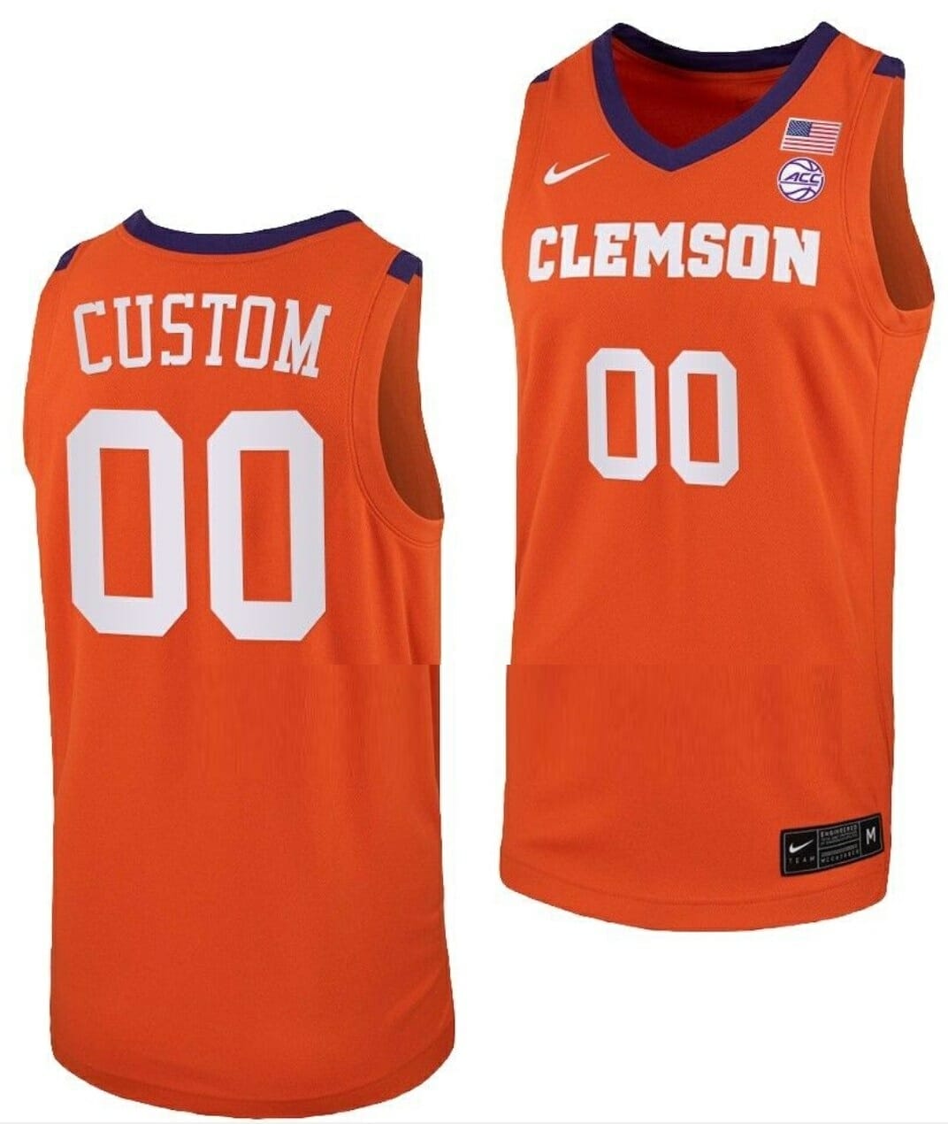 Custom College Basketball Jerseys Clemson Tigers Jersey Name and Number Orange