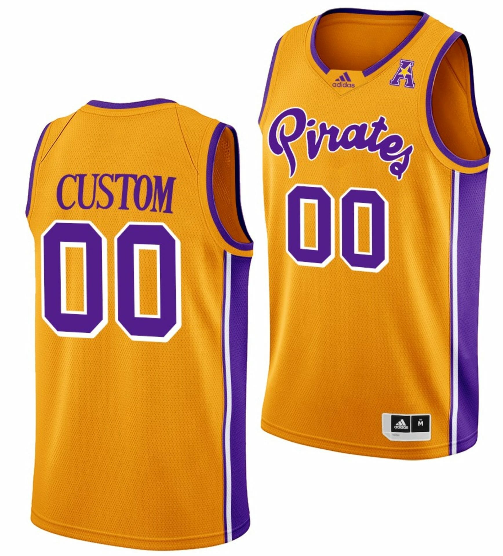 Custom College Basketball Jerseys ECU Pirates Jersey Name and Number Gold