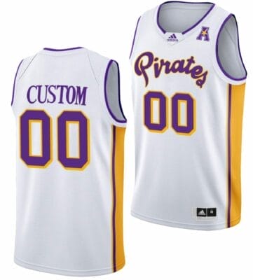 Custom College Basketball Jerseys ECU Pirates Jersey Name and Number White