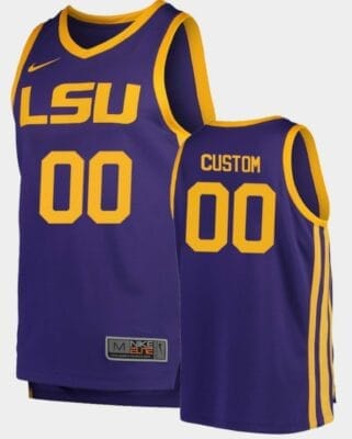 Custom College Basketball Jerseys LSU Tigers Jersey Name and Number Replica Purple