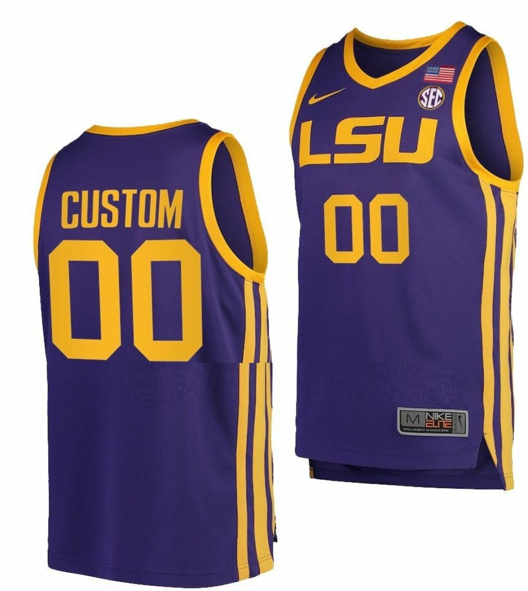 Custom College Basketball Jerseys LSU Tigers Jersey Name and Number Replica SEC Purple
