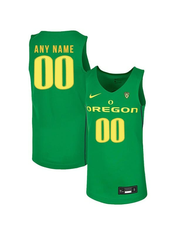 Custom Oregon Ducks Jersey Name and Number Customizable College Basketball Jerseys Apple Green