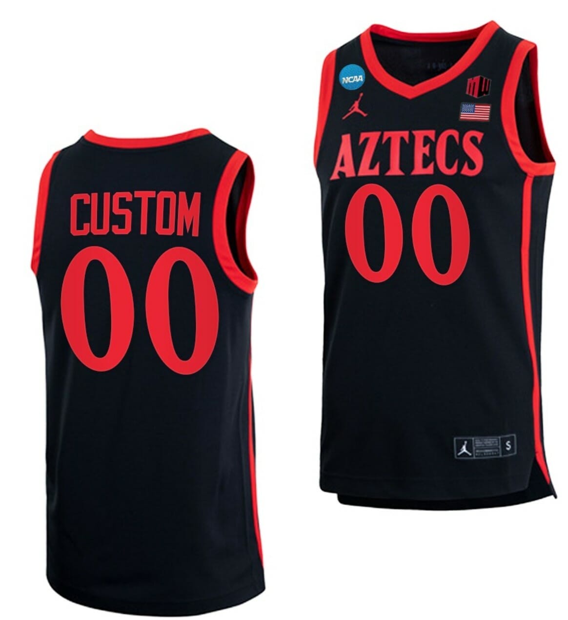 Custom College Basketball Jerseys San Diego State Aztecs Jersey Name and Number 2023 NCAA March Madness Black