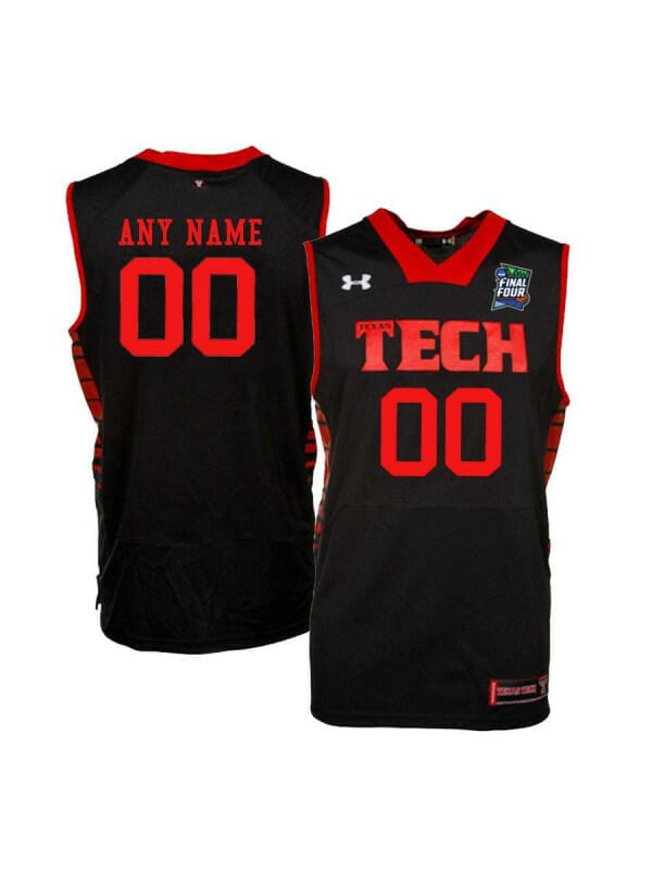 Custom College Basketball Jerseys Texas Tech Red Raiders Jersey Name and Number Black