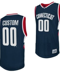 Custom UConn Huskies Jersey College Basketball Navy Retro