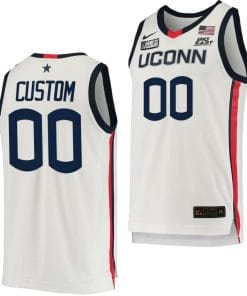 Custom UConn Huskies Jersey College Basketball Replica White