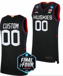 Custom UConn Huskies Jersey Name and Number College Basketball 2023 NCAA Final Four Black