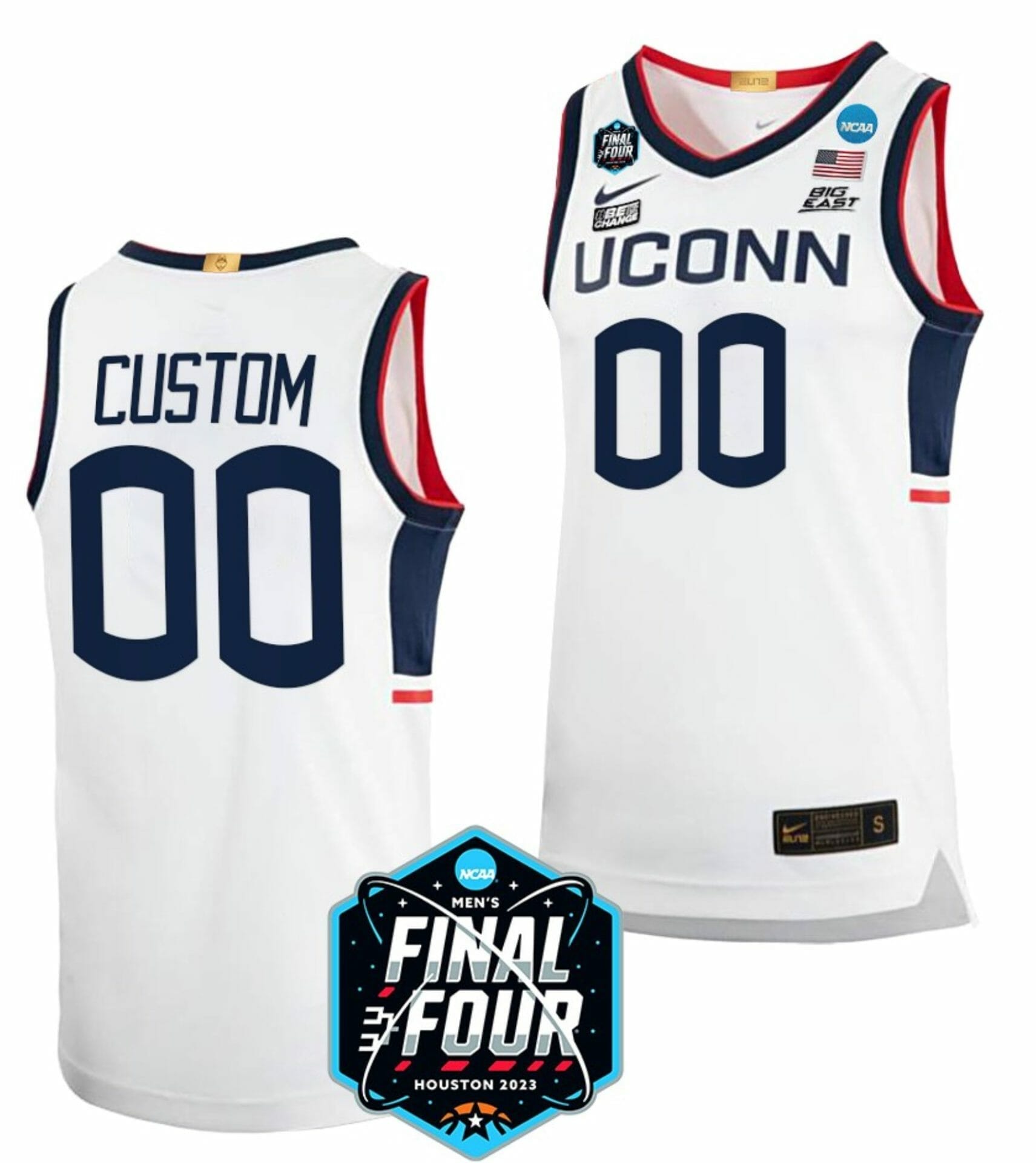 UConn Huskies College Basketball Jersey Custom Name and Number 2023 NCAA Final Four White