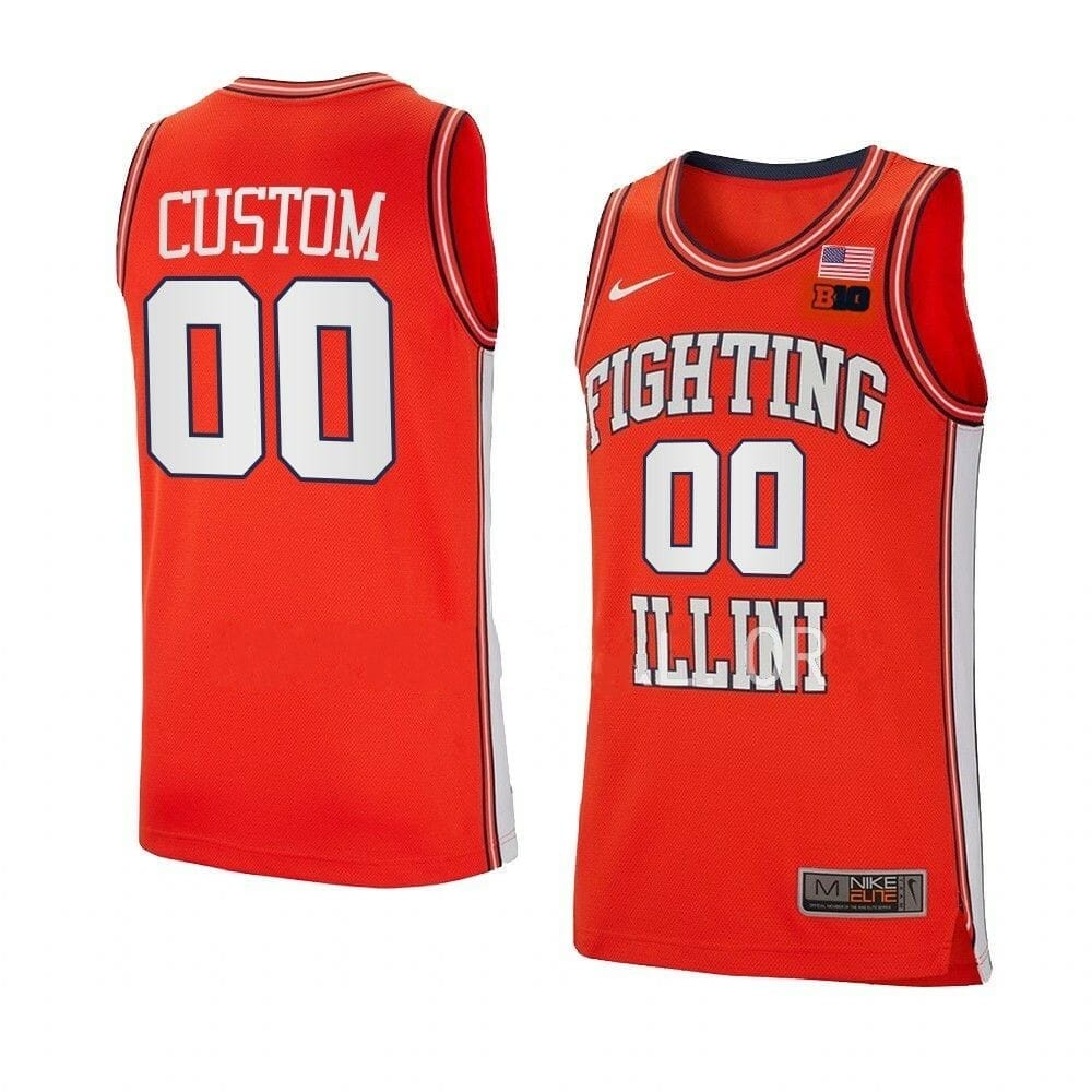 Custom College Basketball Jerseys Illinois Fighting Illini Jersey Swingman Name and Number White