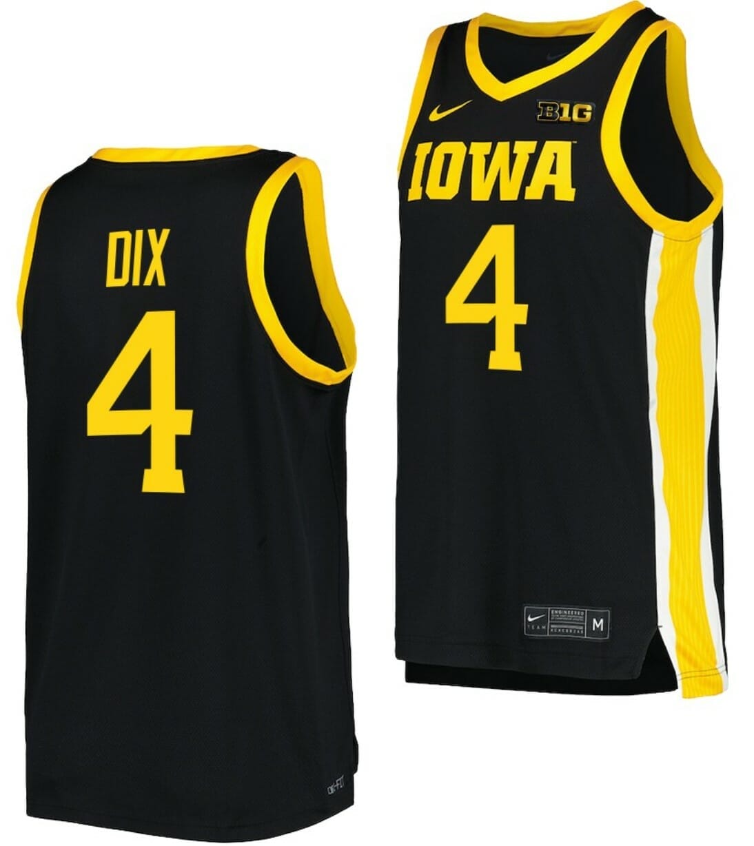 NCAA Basketball Jersey Josh Dix Iowa Hawkeyes College Black #4