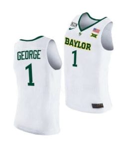 Men's #1 Keyonte George Jersey Baylor Bears College Basketball Jerseys White