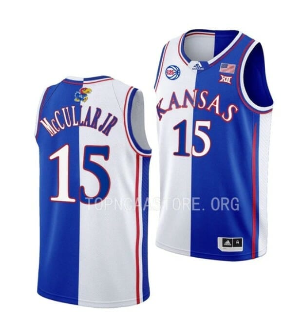 Kansas Jayhawks #15 White Basketball Jersey in 2023