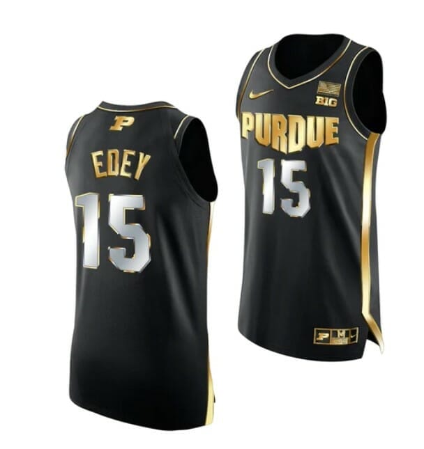 Top Players College Basketball Jerseys Men's #15 Zach Edey Jersey Purdue Boilermakers Black