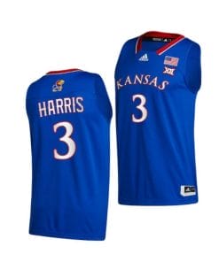 Men's #3 Dajuan Harris Jr Jersey Kansas Jayhawks College Basketball Jerseys Royal 2021