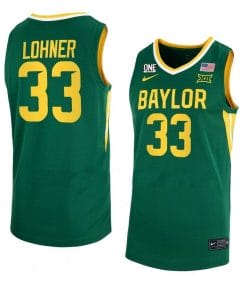 Men's #33 Caleb Lohner Jersey Baylor Bears College Basketball Jerseys Green