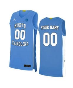 Custom North Carolina Tar Heels Jersey College Basketball Name and Number Elite Blue