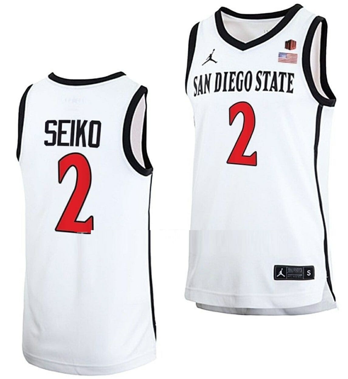 NCAA Basketball Jersey Adam Seiko San Diego State Aztecs College Home White #2