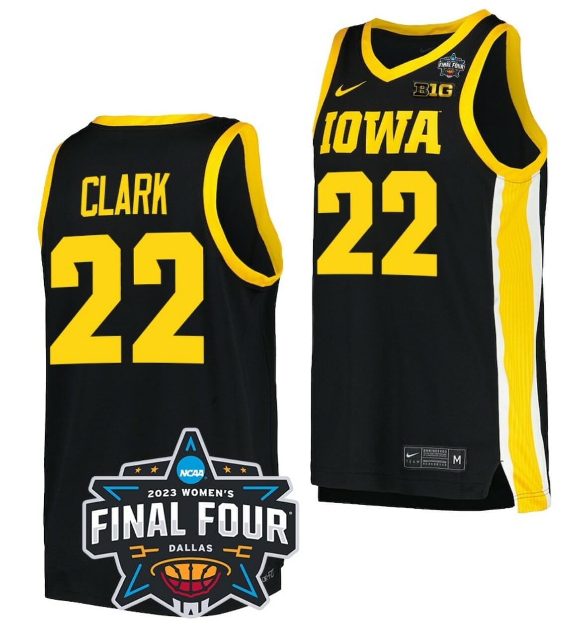 NCAA Basketball Jersey Caitlin Clark Iowa Hawkeyes College 2023 National Championship Bound Black #22
