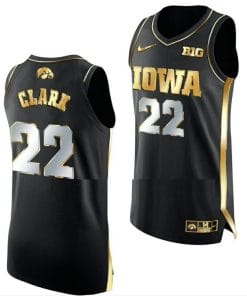 Caitlin Clark Jersey Iowa Hawkeyes College Basketball Black Golden Edition #22
