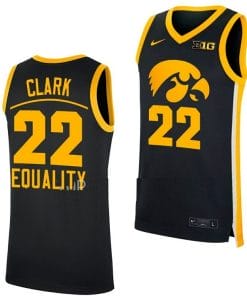 Caitlin Clark Jersey Iowa Hawkeyes College Basketball Equality Black #22