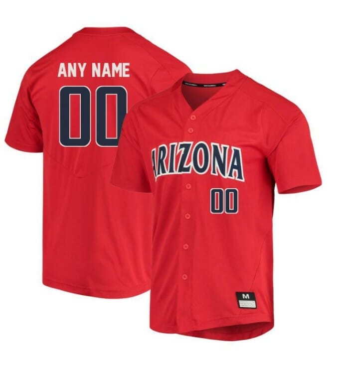 Custom NCAA Baseball Jersey Arizona Wildcats Name and Number College Red