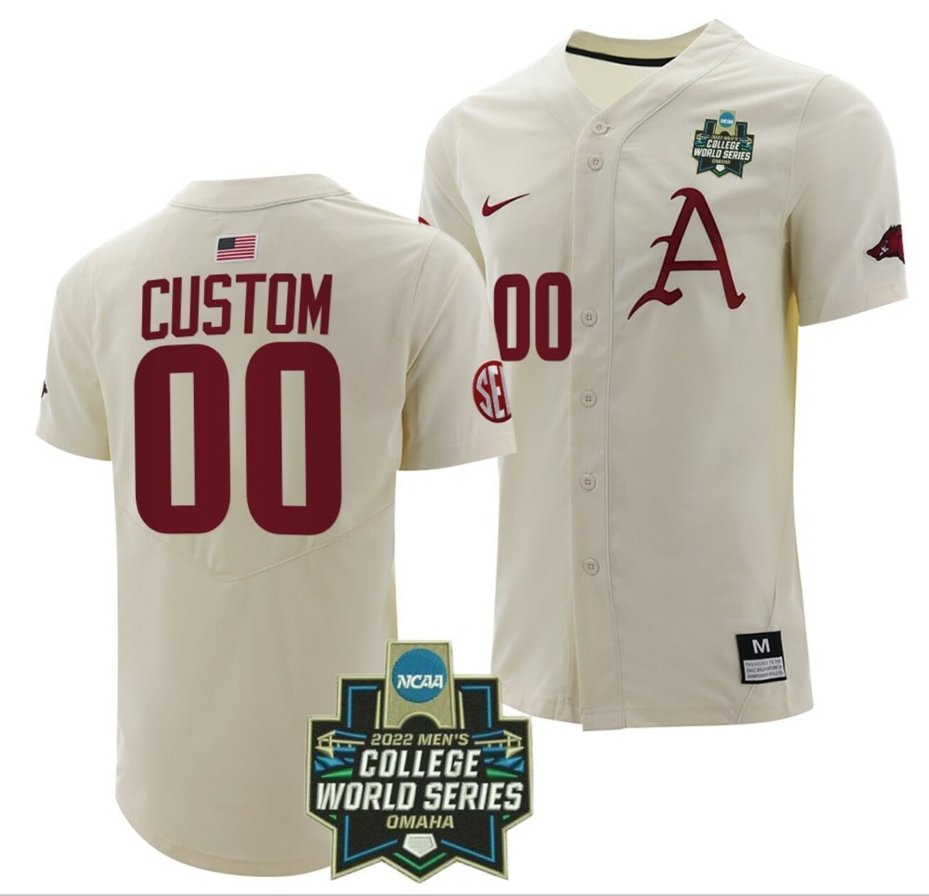 Men's Custom Miami Hurricanes Replica Full-Button Baseball Jersey