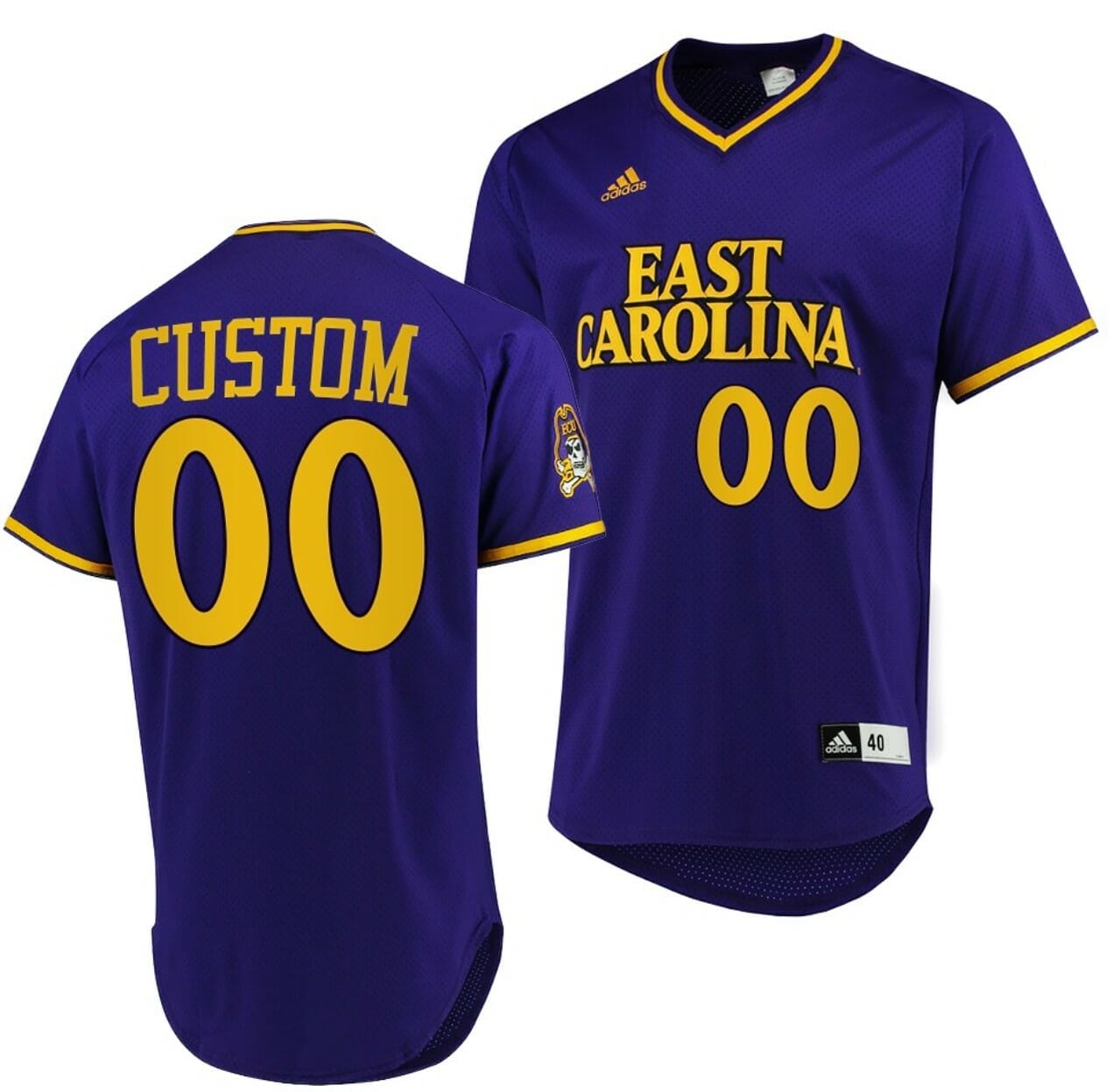 Custom NCAA Baseball Jersey ECU Pirates Name and Number College Purple