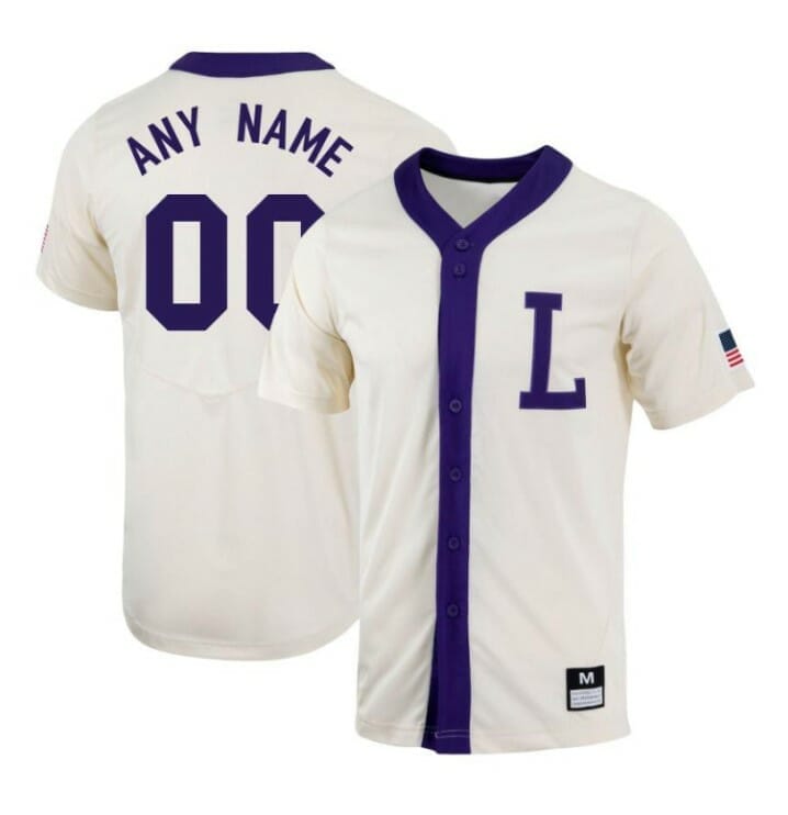 Custom NCAA Baseball Jersey LSU Tigers Name and Number College White