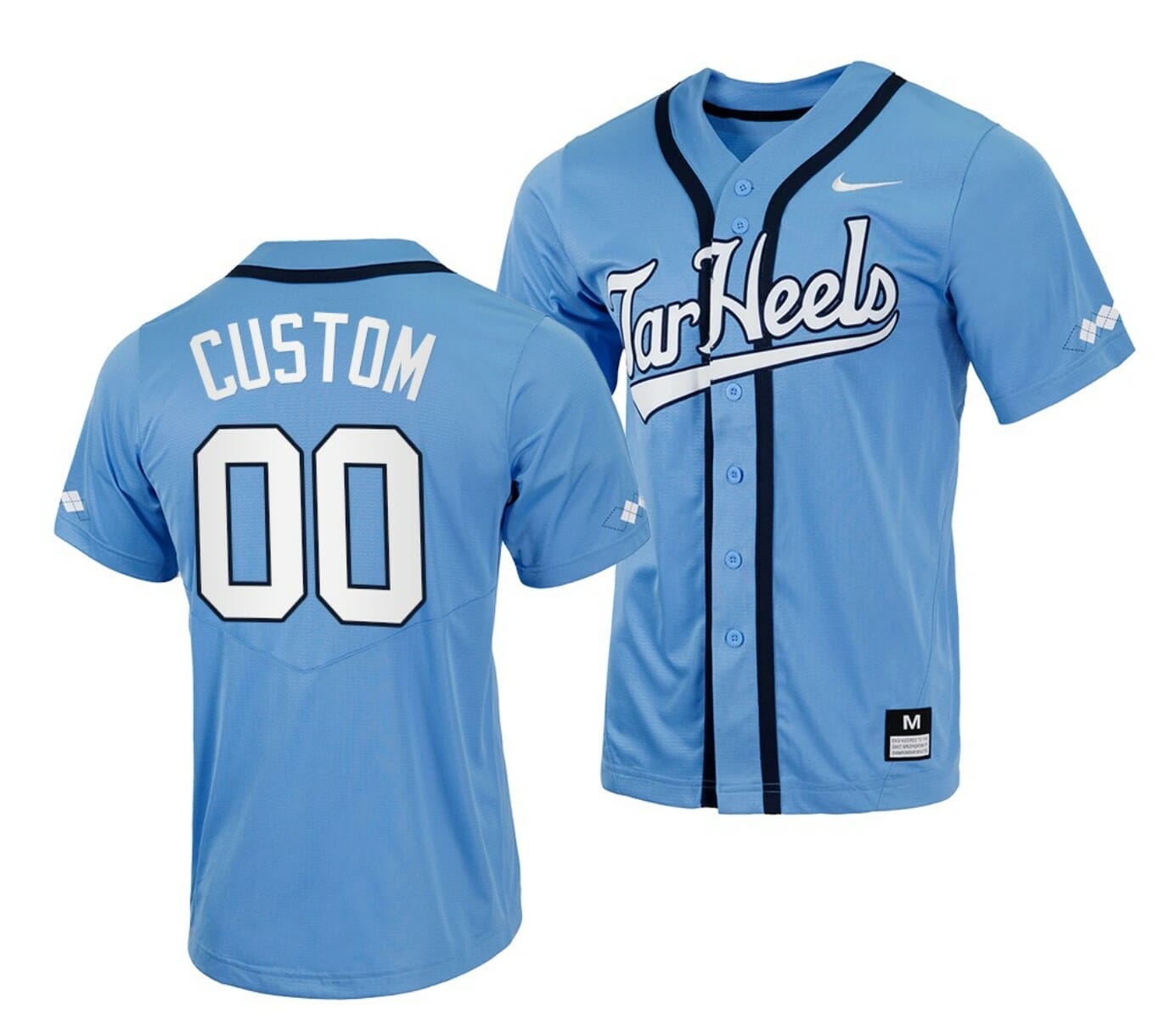 Custom NCAA Baseball Jersey North Carolina Name and Number College Blue