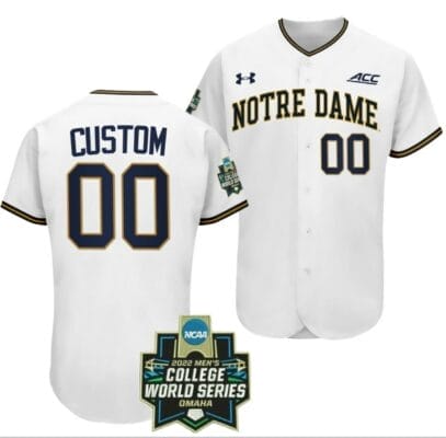 Custom NCAA Baseball Jersey Notre Dame Fighting Irish Name and Number 2022 College World Series Green