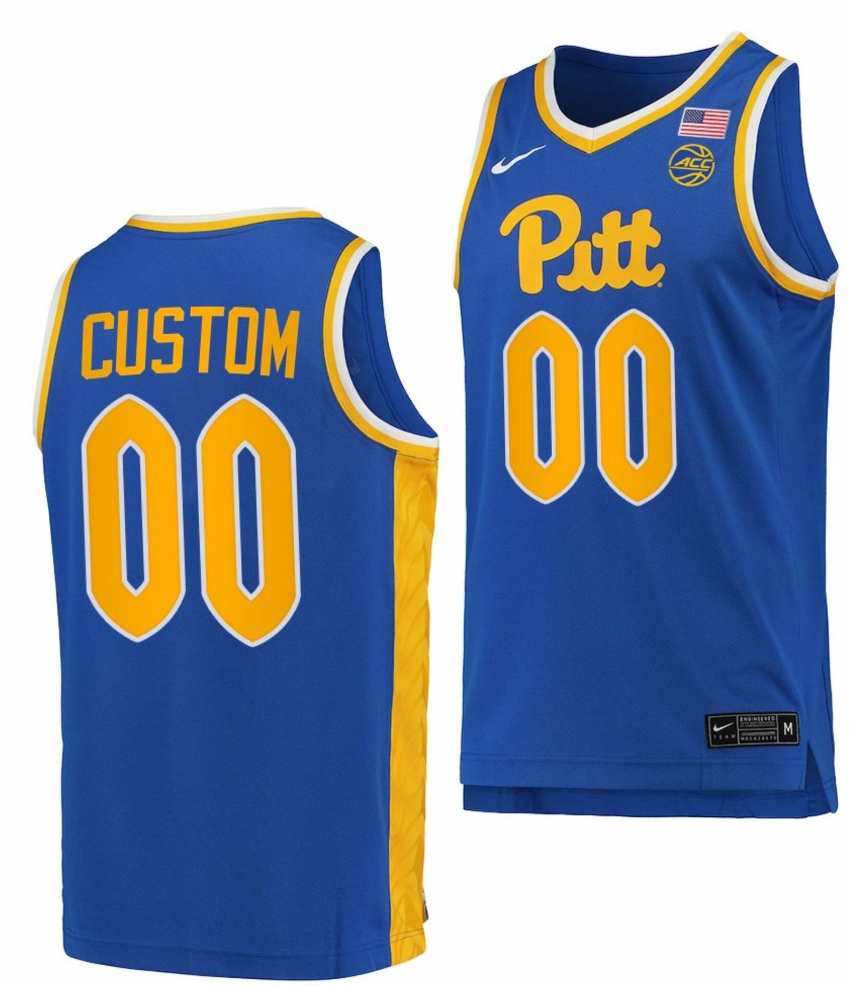 Custom College Basketball Jerseys Pitt Panthers Jersey Name and Number Replica Royal