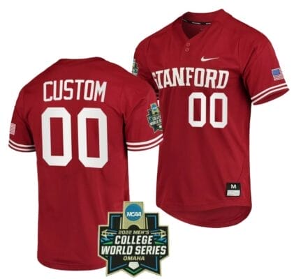Custom NCAA Baseball Jersey Stanford Cardinal Name and Number 2022 College World Series Red