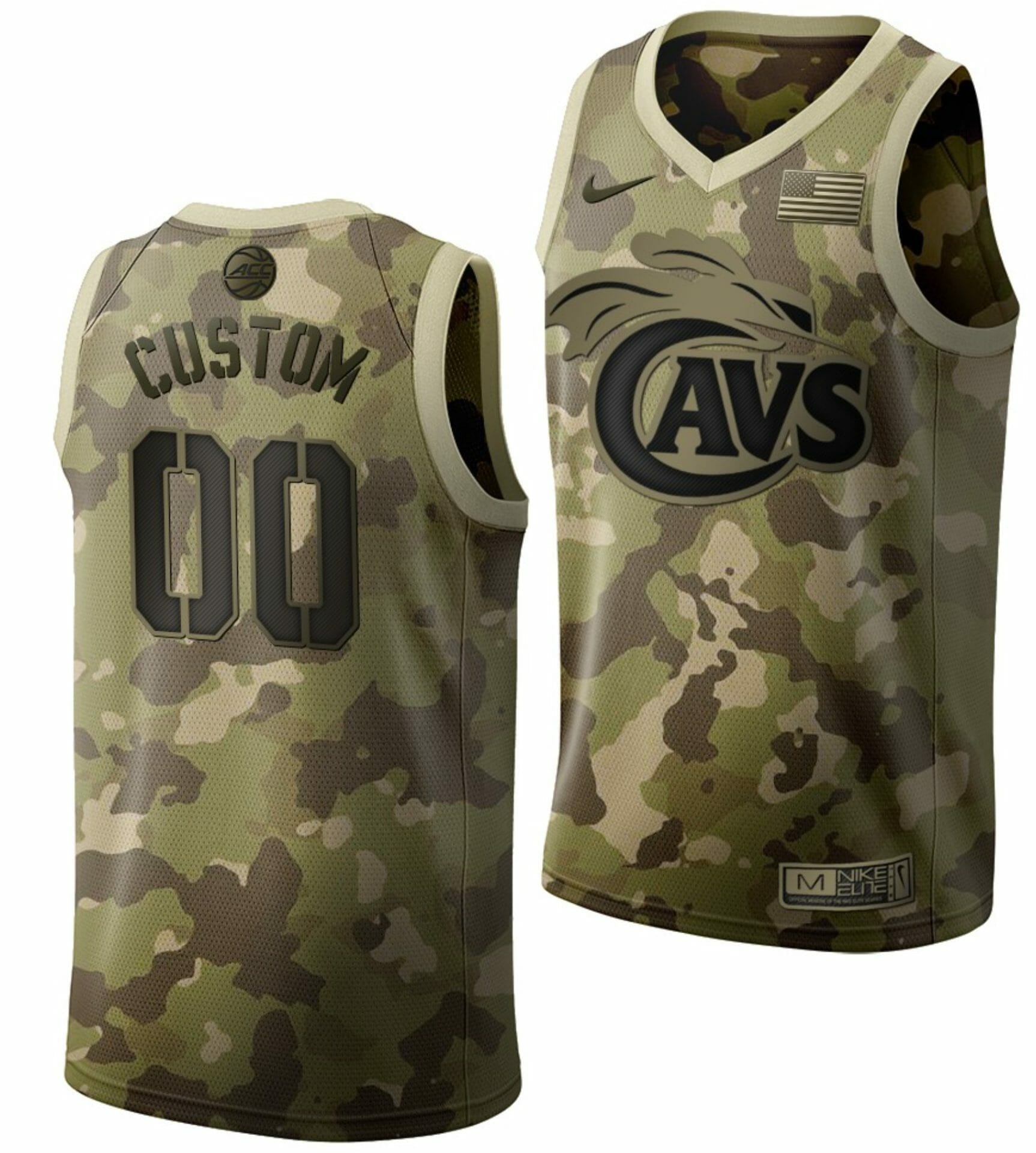 Custom College Basketball Jerseys Virginia Cavaliers Jersey Name and Number Desert Camo