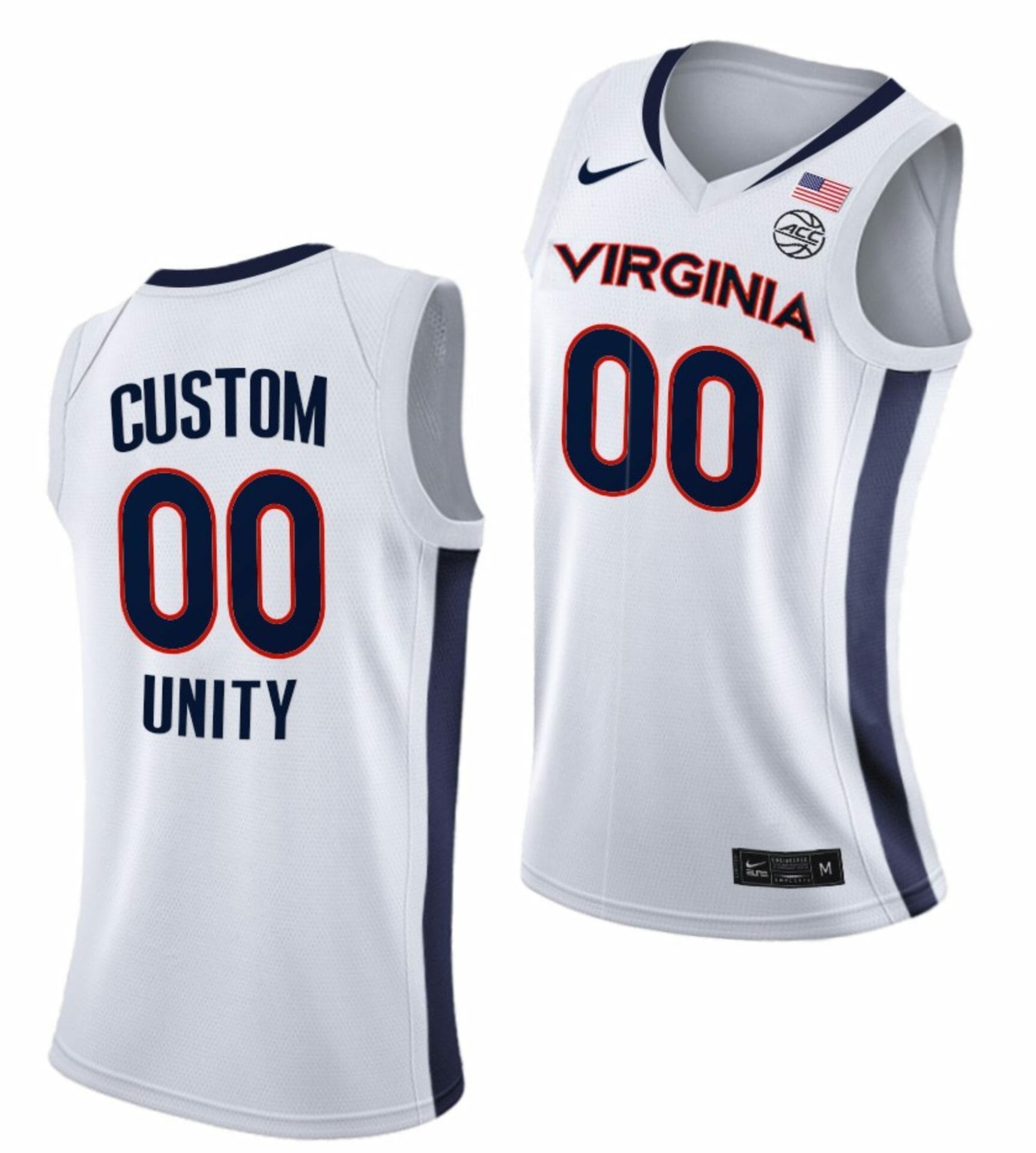 Custom College Basketball Jerseys Virginia Cavaliers Jersey Name and Number Replica White