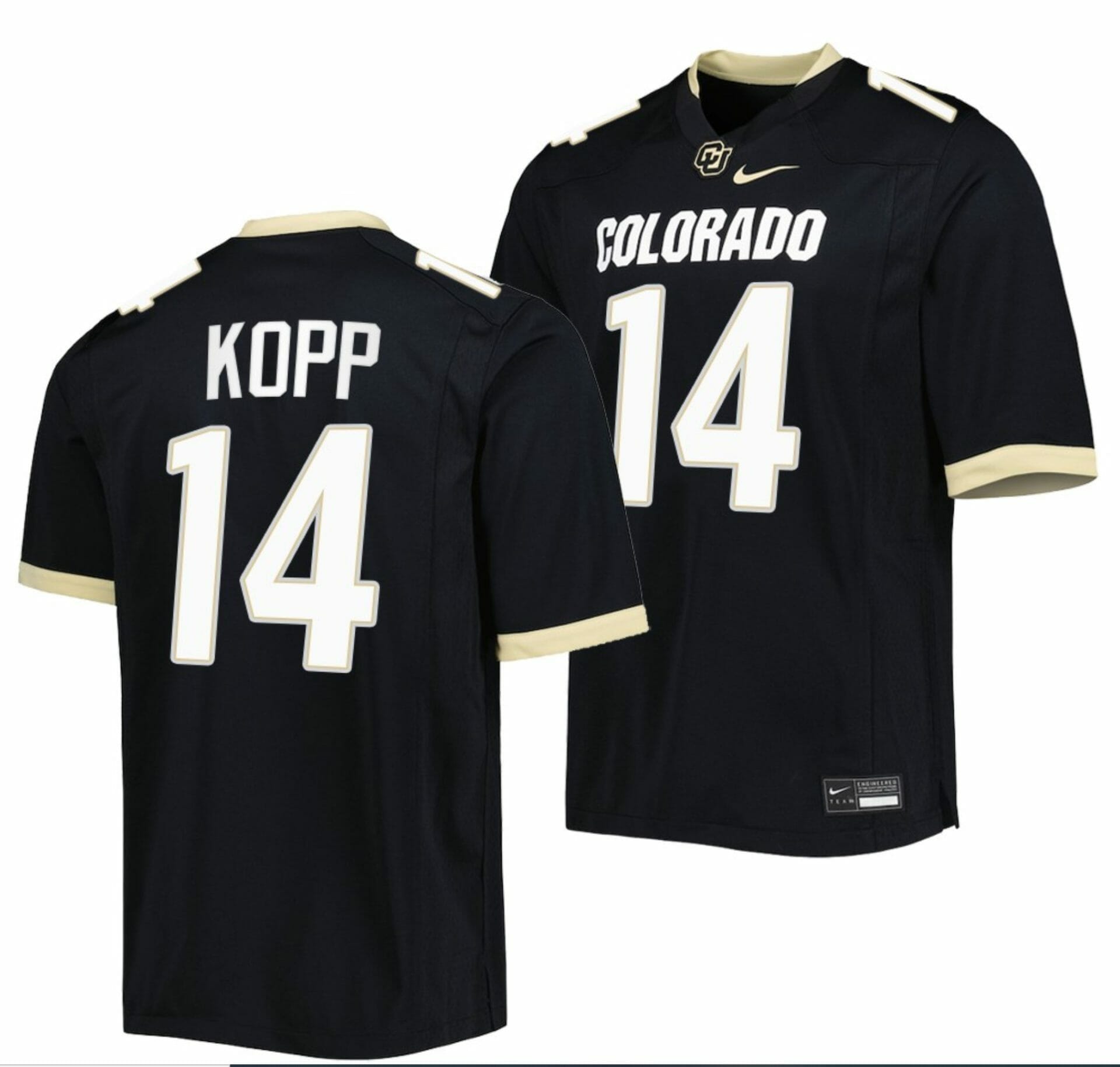 Colorado Buffaloes Jersey Maddox Kopp College Football Untouchable Replica Black #14