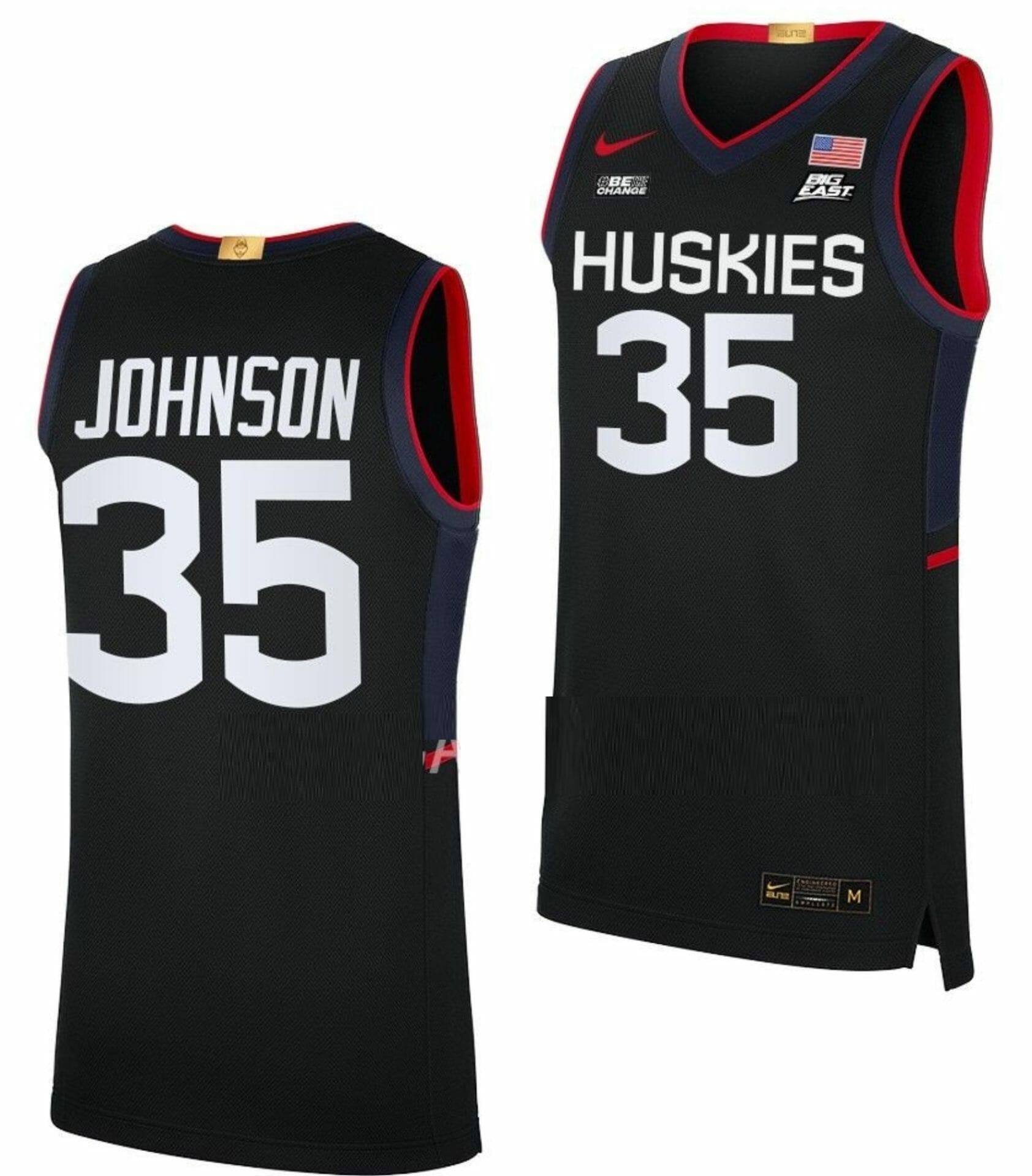 UConn Huskies College Basketball Jersey Samson Johnson No Name White #35