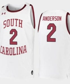 Men's Under Armour #1 White South Carolina Gamecocks College Replica Basketball  Jersey