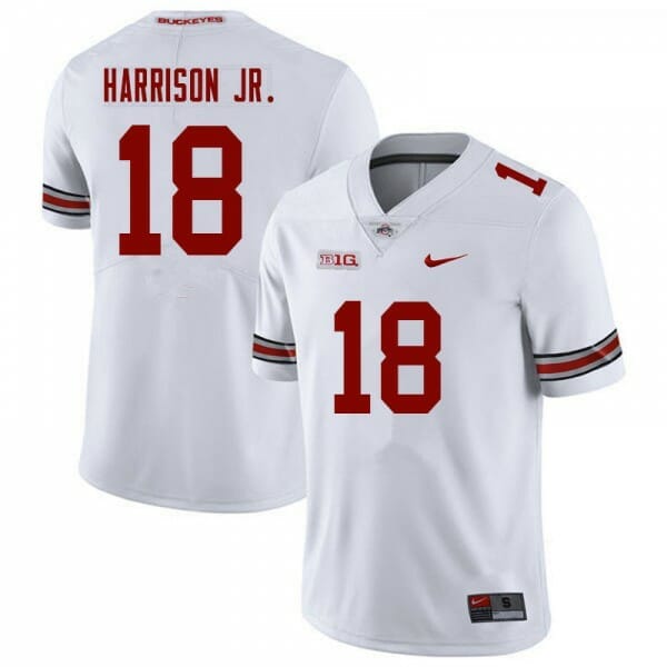 Best Seller NCAA Jerseys Ohio State Buckeyes #18 Marvin Harrison Jr Jersey White Football