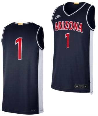 Arizona Wildcats Jersey #1 Limited Retro Basketball 2023-24 Navy, Top Smart Design