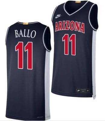 Arizona Wildcats Oumar Ballo Jersey #11 Limited Retro Basketball 2023-24 Navy, Top Smart Design