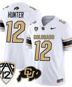 Colorado Buffaloes Travis Hunter Jersey #12 Vapor College Football All Stitched White