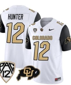 Colorado Buffaloes Travis Hunter Jersey #12 Vapor Limited College Football All Stitched Black Sleeves