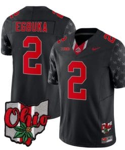 Ohio State Buckeyes Emeka Egbuka Jersey #2 College Football Stitched Alternate 2023 Black Limited